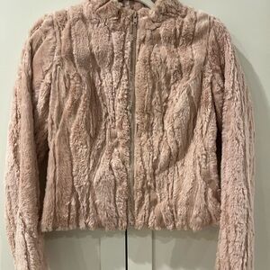 Beth Bowley Premium Women’s Designer Vegan Fur Pink Jacket Size Small